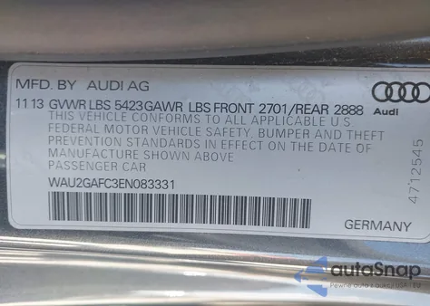 2014 Audi A7 3.0T Premium Plus z USA, uszkodzony, nr VIN WAU2GAFC3EN083331